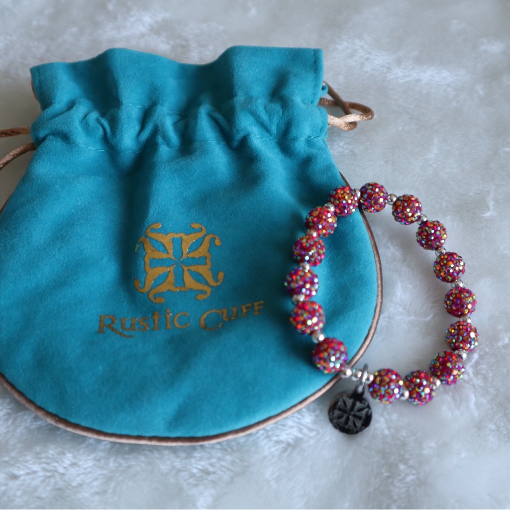 Rustic Cuff Pink And Gold Beaded Bracelet 10$